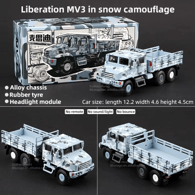 Camion Militar Liberation MV3 con Camuflaje de Nieve 1:64 - Massdi1