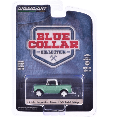 Harvester Scout Half Cab Pickup 1965 Blue Collar Collection 13 - Greenlight1