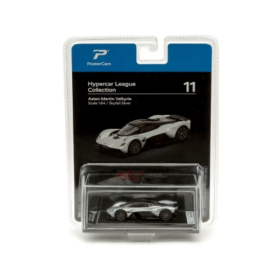 Aston Martin Valkyrie Skyfall Silver 1:64 Hypercar League - PosterCars1