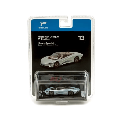 Mclaren Speedtail Silver 1:64 Hypercar League - PosterCars1