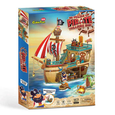 Pirate Treasure Ship Puzzle 3D - Cubicfun1