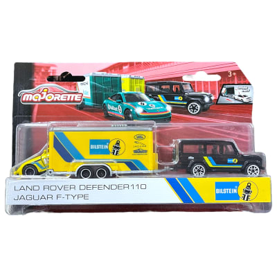 Land Rover Defender 110 con Jaguar F-Type Race Trailer - Majorette1