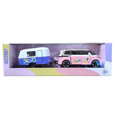 Volkswagen ID Buzz con Casa Rodante Trailer - Majorette1