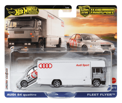 Audi s4 Quarto & Clet Flyer Team Transport - Hotwheels Premium1