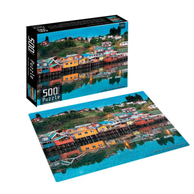 Puzzle 500 Piezas Palafitos Isla Grande De Chiloe Paisajes Chilenos - Pronobel1