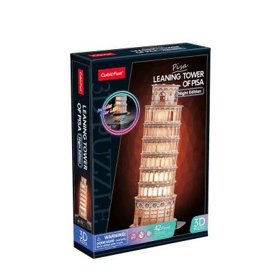 Leaning Tower Of Pisa Night Edition Led Puzzle 3D - Cubicfun2