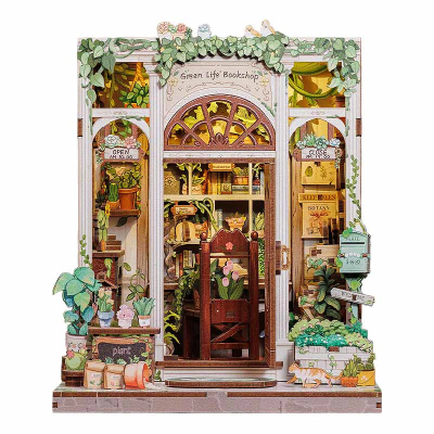 DIY Miniature House Green Life Bookshop - Cutebee1