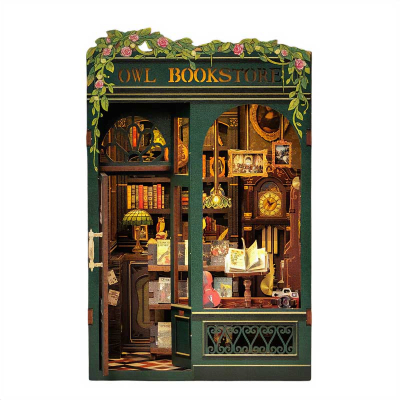 DIY Book Nook Kit Owl Bookstore - Cutebee1
