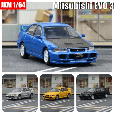Mitsubishi Lancer Evolution 3 Blue with Black 1:64 - JKM1
