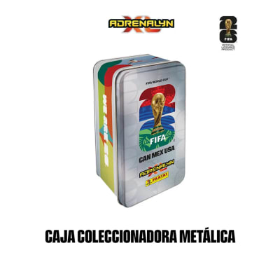 Caja Metalica Gris Adrenalyn XL Mundial 2026 (8 Sobres + 1 Coin Card) - Panini2