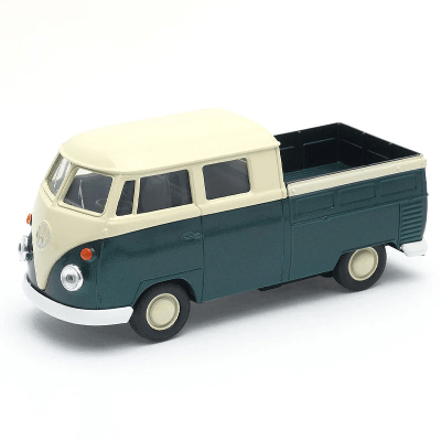 Volkswagen Bus T1 Double Cabin Pick Up Petroleo/Crema 1:32 - Welly1
