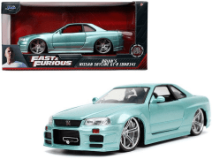 Nissan Skyline GT-R R34 De Brian Verde Fast & Furious 1:24 - Jada