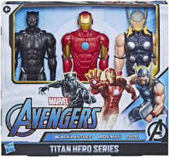 Set Black Panther Iron Man Thor Titan Hero Series - Hasbro