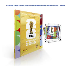 ÁLBUM TAPA DURA GOLD + 50 SOBRES FIFA WORLD CUP 2026