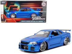 Nissan Skyline GT-R R34 De Brian Azul Fast & Furious 1:24 - Jada