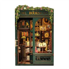 DIY Book Nook Kit Owl Bookstore - Cutebee