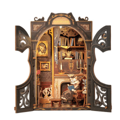 DIY Book Nook Kit Count Cat's Study - Cutebee
