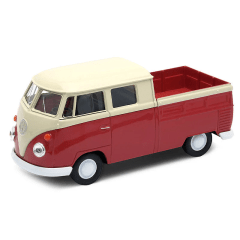 Volkswagen Bus T1 Double Cabin Pick Up Rojo/Crema 1:32 - Welly