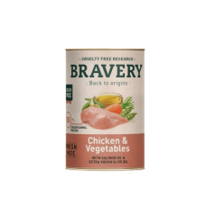 Bravery Lata Pollo Vegetales Perro Adulto