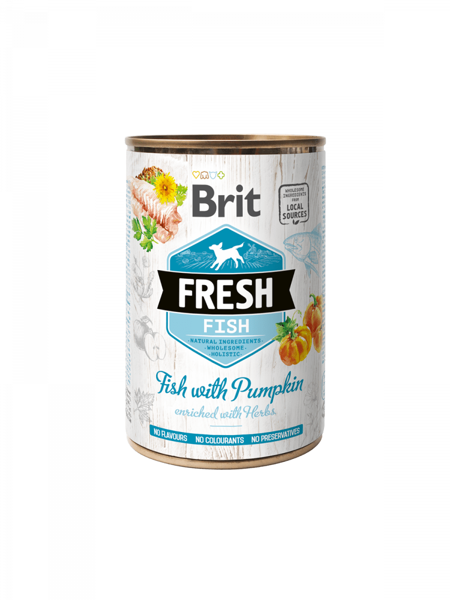 Brit Lata Fresh Fish Pumpkin Perro1
