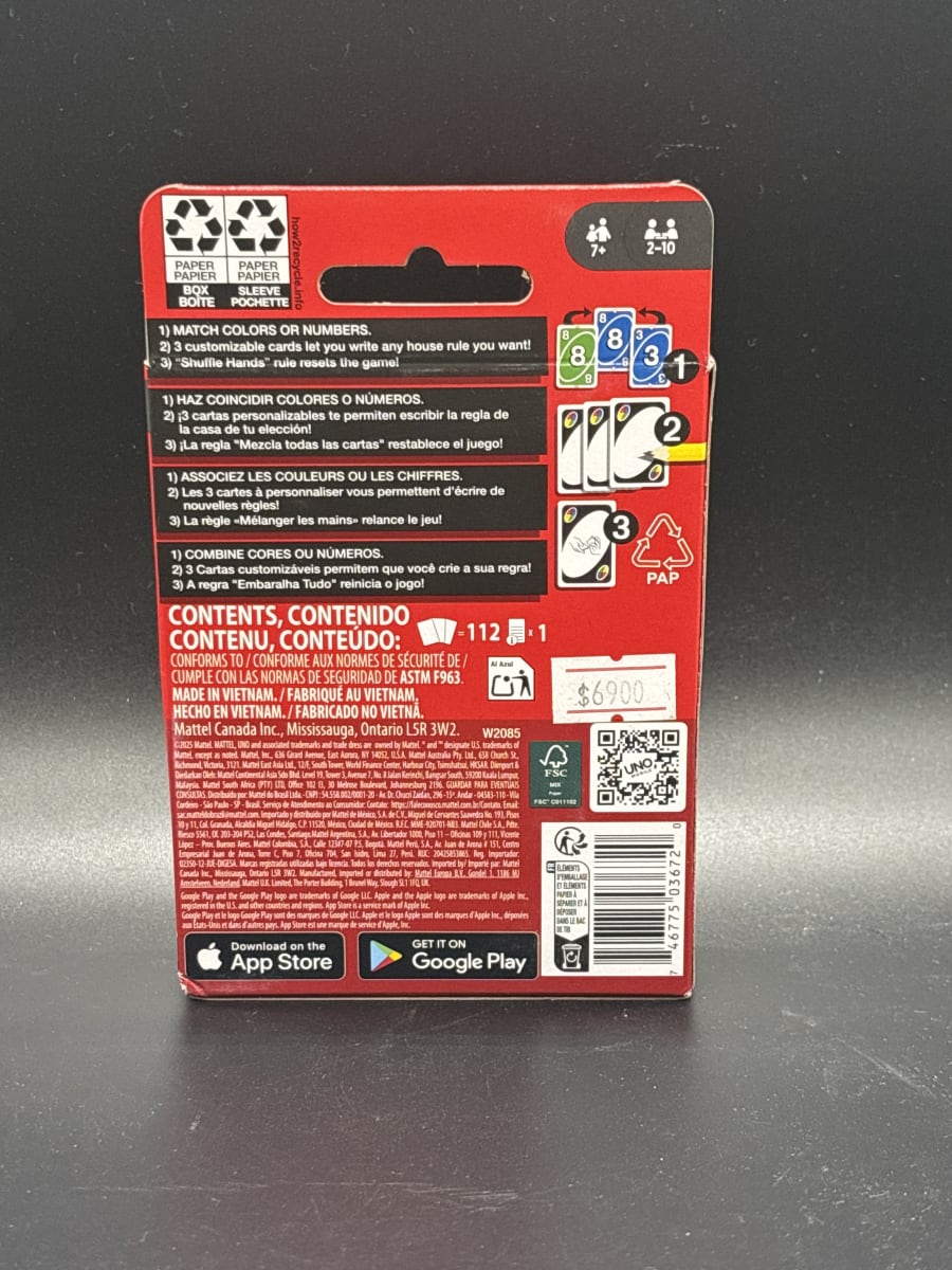 Cartas Uno Nuevas Mattel - Juego Clásico Familiar1