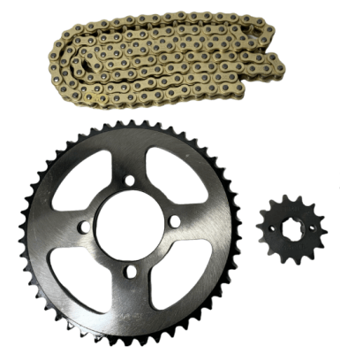 KIT TRANSMISION XTZ 125 YAMAHA 48D .14D . 428H 122L . C DORADA SEIPRO RACING2