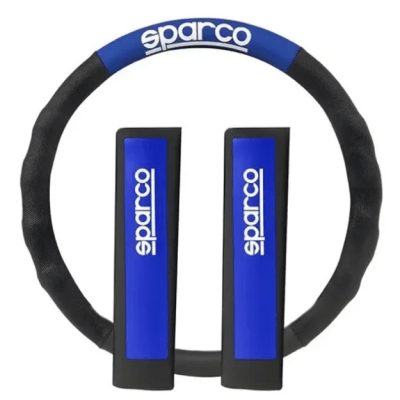 SET CUBRE VOLANTE NEGRO AZUL SPARCO1