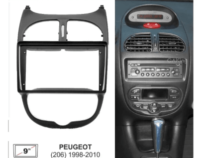 BISEL ADAPTADOR RADIO PEUGEOT 206 2002 A 2010 PARA 9 PULGADAS2