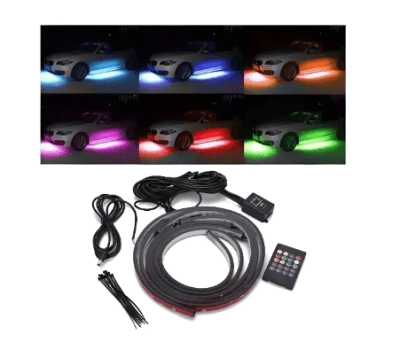 LUCES NEON LED EXTERIOR AUTO RGB 4 TIRAS LED1