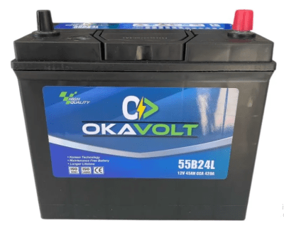 BATERIA AUTO 45AH 420CCA POSITIVO RH BORNE DELGADO   OKAVOLT1