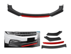 Front Lip 4 Piezas Universal Negro BRILLANTE