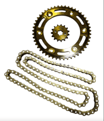 KIT TRANSMISION XR 150 XR 190 HONDA 50D 17D 428H C DORADA SEIPRO RACING