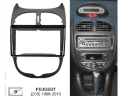 BISEL ADAPTADOR RADIO PEUGEOT 206 2002 A 2010 PARA 9 PULGADAS