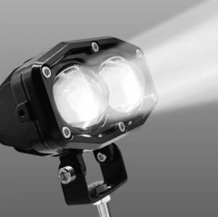 FOCO NEBLINERO 2 LED TIPO LUPA BICOLOR FIJO Y DESTELLANTE ( UNIDAD ) 12-24V