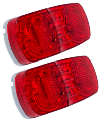 FAROL LATERAL 10 LED BIVOLT ROJO 2 UNIDADES 12V/24V