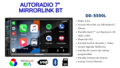Radio Auto 2 Din Bowmann Mirrorlink por USB Dd-5300l