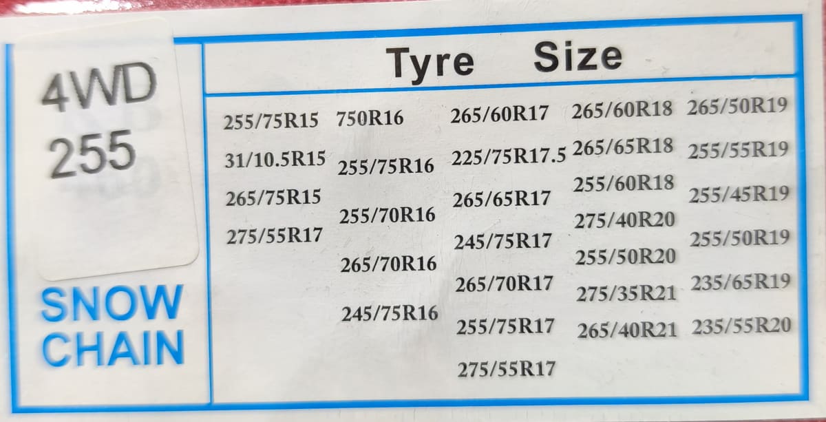 CADENA PARA LA NIEVE 4WD 2552