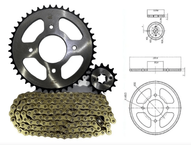 KIT TRANSMISION GIXXER 150 REFORZADO CADENA DORADA3