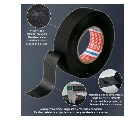 Cinta Tela Adhesiva Aislante Cableado Automotriz 15m*20mm2