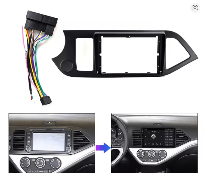 Bisel Adaptador Radio Kia Morning 9 Pulagadas 2012+ Arnes2