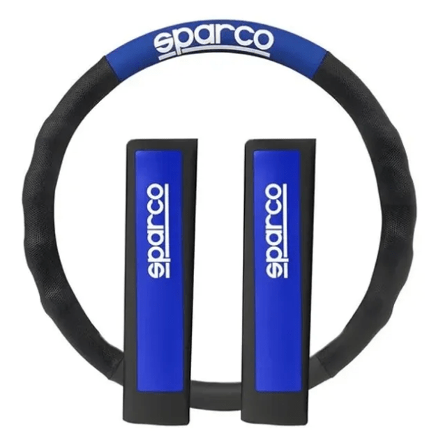 SET CUBRE VOLANTE NEGRO AZUL SPARCO 0