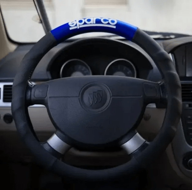 SET CUBRE VOLANTE NEGRO AZUL SPARCO2