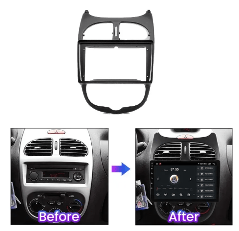 BISEL ADAPTADOR RADIO PEUGEOT 206 2002 A 2010 PARA 9 PULGADAS1