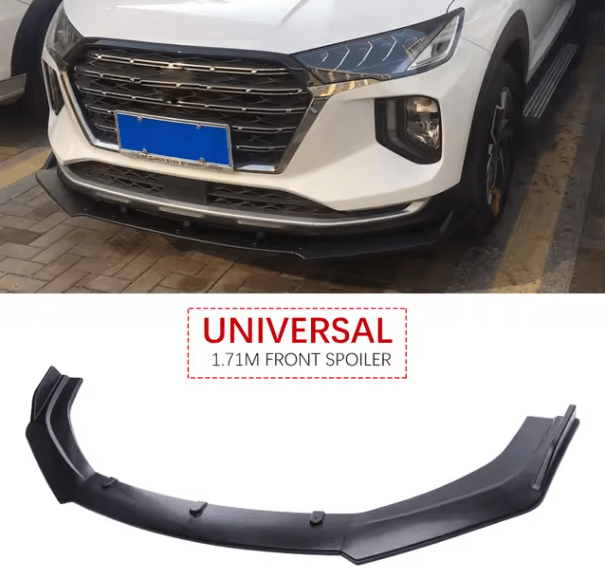 Front Lip 3 Piezas Universal Auto NEGRO MATE1