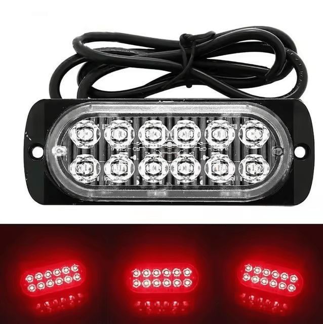 FOCO DESTELLANTE  12 LED 12-24V ROJO 1