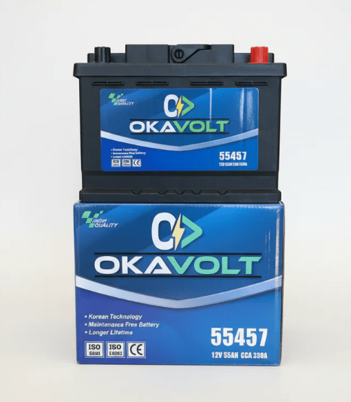 BATERIA DE AUTO 55AH 330CCA POSITIVO RH BORNE STD OKAVOLT1
