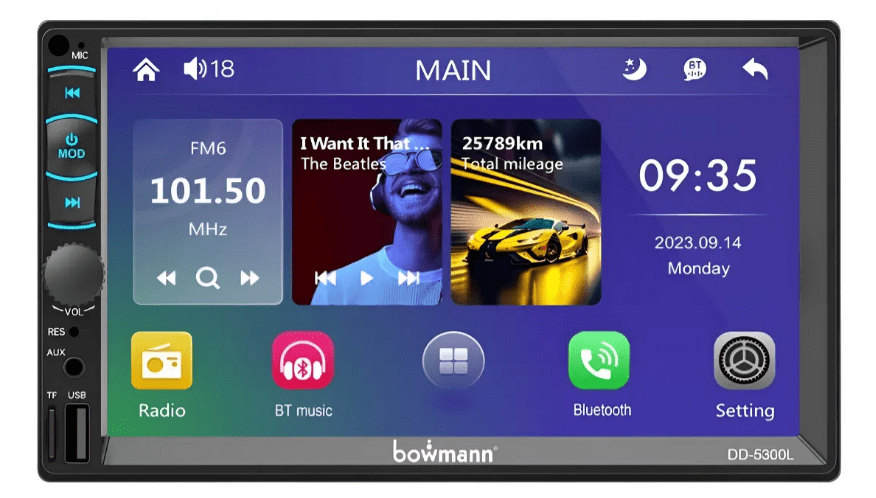 Radio Auto 2 Din Bowmann Mirrorlink por USB Dd-5300l2