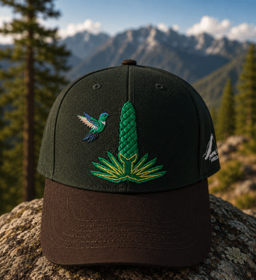 GORRO DUVAL COLIBRI Y PUYA RAIMONDI COLOR VERDE/MARRON2