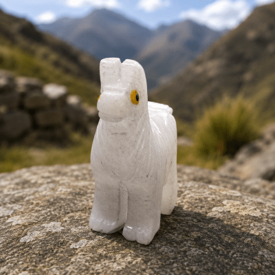 Figura Llama Estelecnita 3.5 cm: Amuleto de Purificación, Paz Interior y Serenidad Piedra Natural1