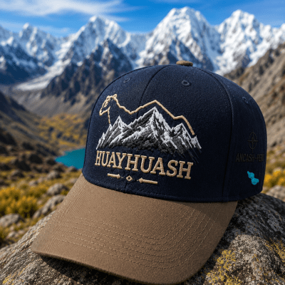 GORRO DUVAL BORDADO HUAYHUASH COLOR AZUL/GRIS1